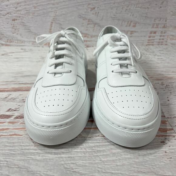 NEW COMMON PROJECTS BBALL Low Top Sneakers White Leather EU 42 US 9 Shoes ITALY - Picture 10 of 12